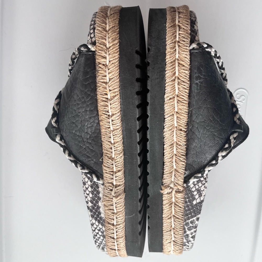 Free People 36/6 Black & White Python Print Slip … - image 7